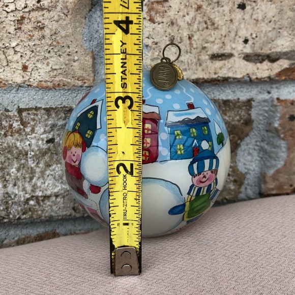 Pier 1 Import Li Bien Christmas 2015 Ornament Kids Playing Snowman Hand painted - Picture 10 of 10